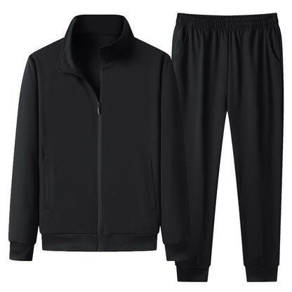 Chaqueta con Cuello Alto de Cardigan con Cremallera y Pantalones de Jogger para Hombre | Ideal para Otoño