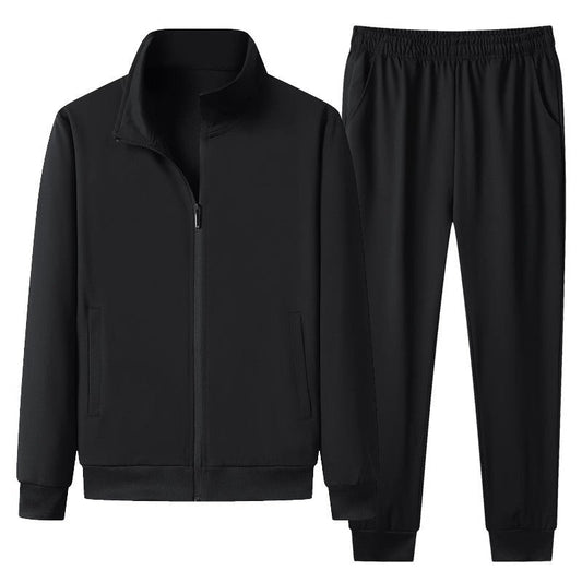 Chaqueta con Cuello Alto de Cardigan con Cremallera y Pantalones de Jogger para Hombre | Ideal para Otoño