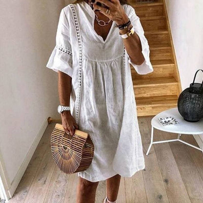 Vestido Boho Suelto con Detalles de Encaje | Ideal para el Verano