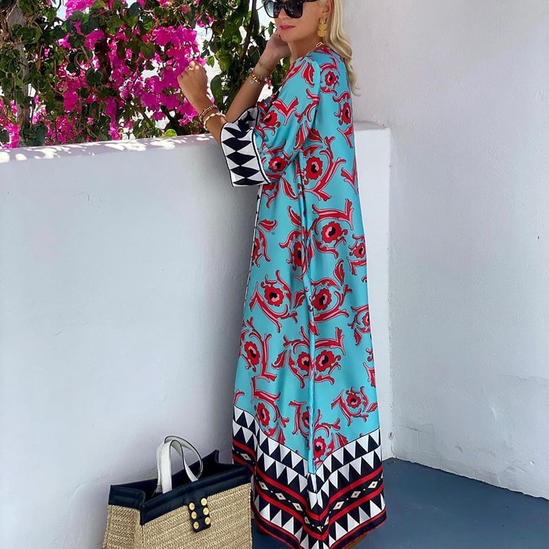 Vestido Maxi Estampado con Silueta Fluyente | Ideal para el Verano
