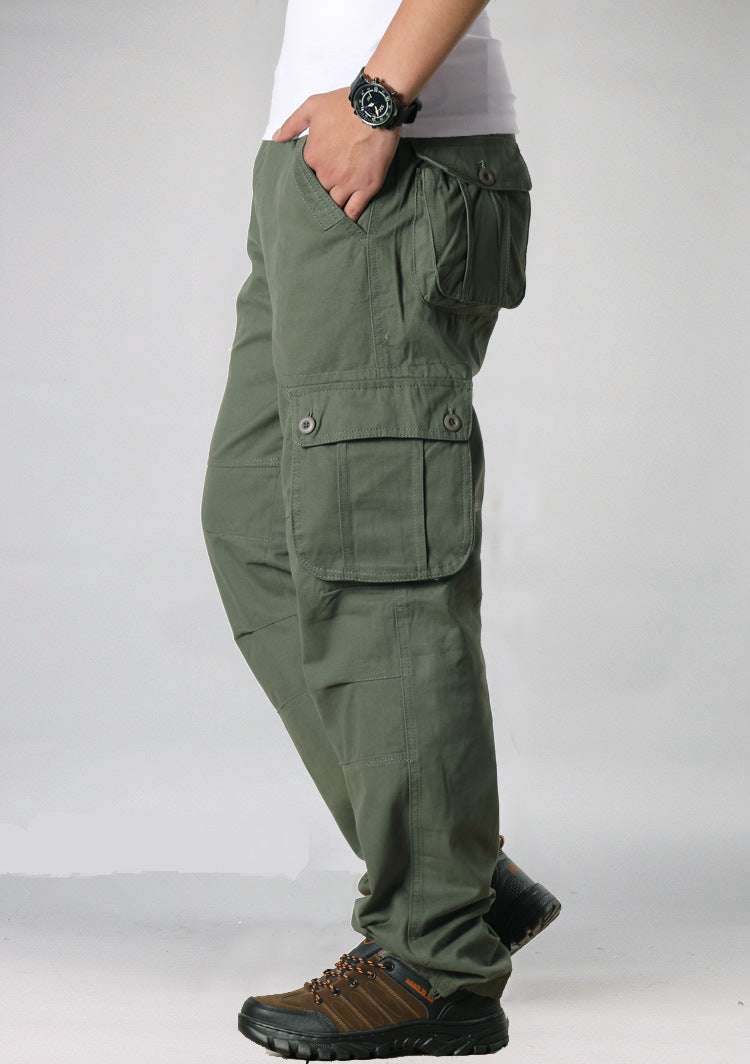 Pantalones de Trabajo Sueltos para Hombre con Múltiples Bolsillos, Ideales para Primavera y Otoño