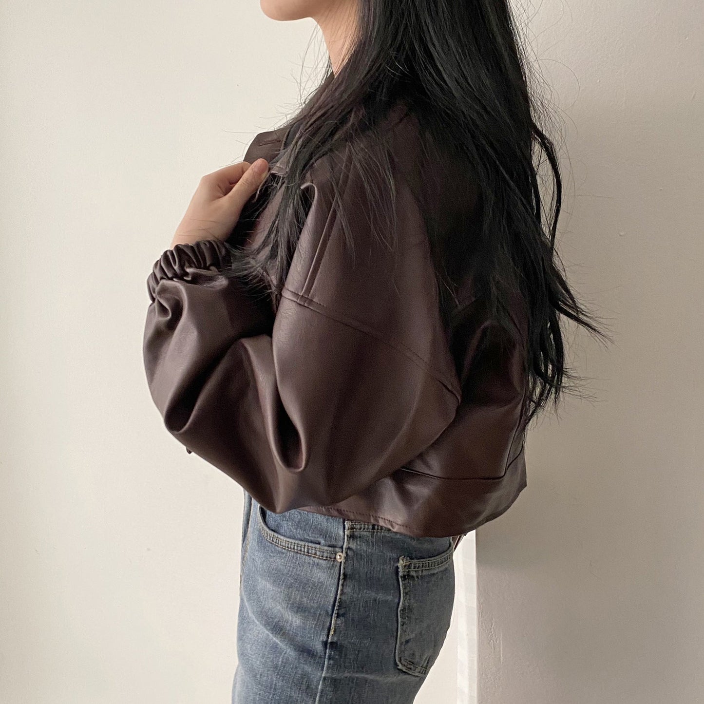 Chaqueta Suelta de Cuero PU | Ideal para Primavera y Otoño