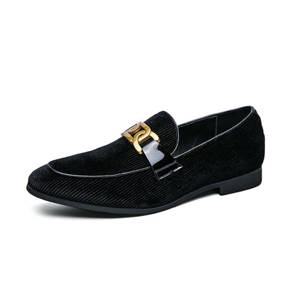 Zapatos de Cuero de Pana en Talla Grande para Hombre con Punta Afilada | Ideales para Todas las Temporadas
