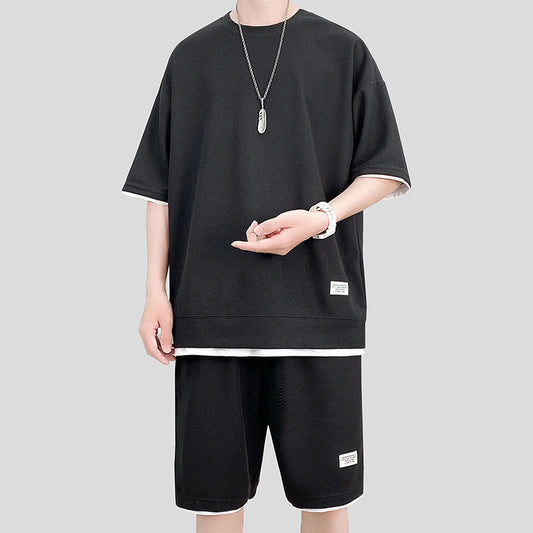 Conjunto Deportivo de Textura de Waffle para Hombre – Juego de Dos Piezas Ideal para el Verano