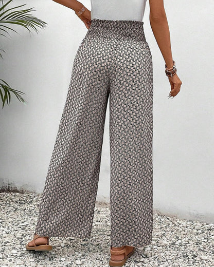 Pantalones de pierna ancha y cintura alta con diseño fluido I Ideales para primavera y otoño