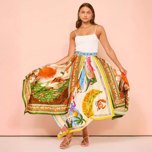 Falda Midi Asimétrica con Estampado Floral | Ideal para Primavera y Verano