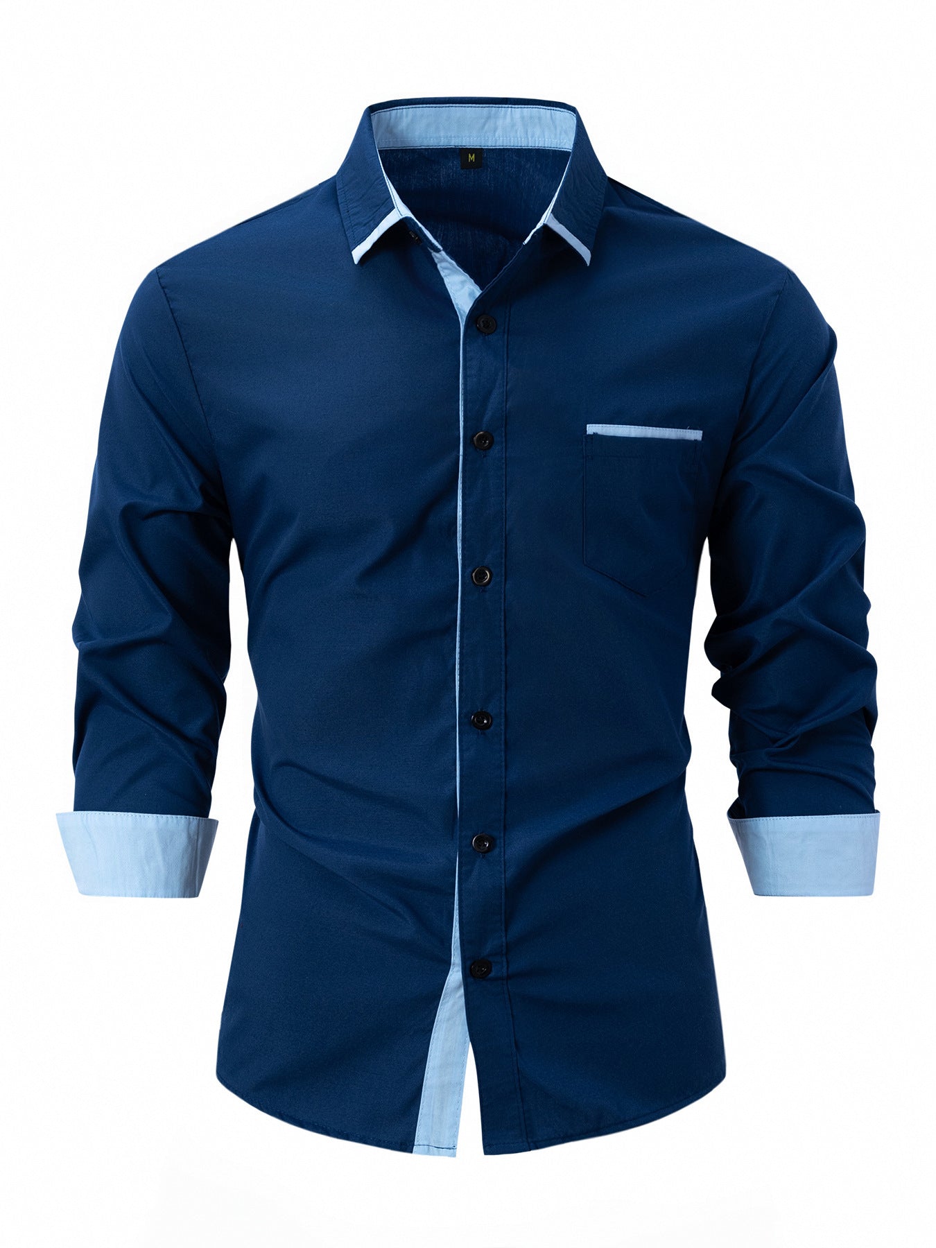 Camisa de Negocios Slim de Rayas en Algodón Ideal para Primavera y Otoño