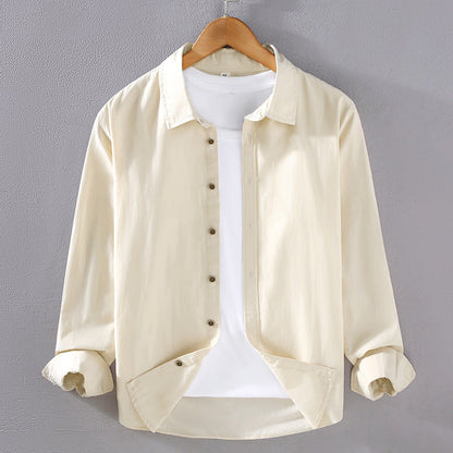 Camisa de Manga Larga para Hombre en Algodón Fino – Ideal para Primavera y Otoño