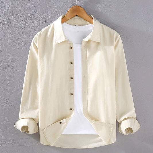 Camisa de Manga Larga para Hombre en Algodón Fino – Ideal para Primavera y Otoño
