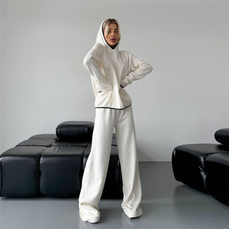 Conjunto de Suéter con Capucha y Pantalones Rectos | Ideal para Otoño e Invierno