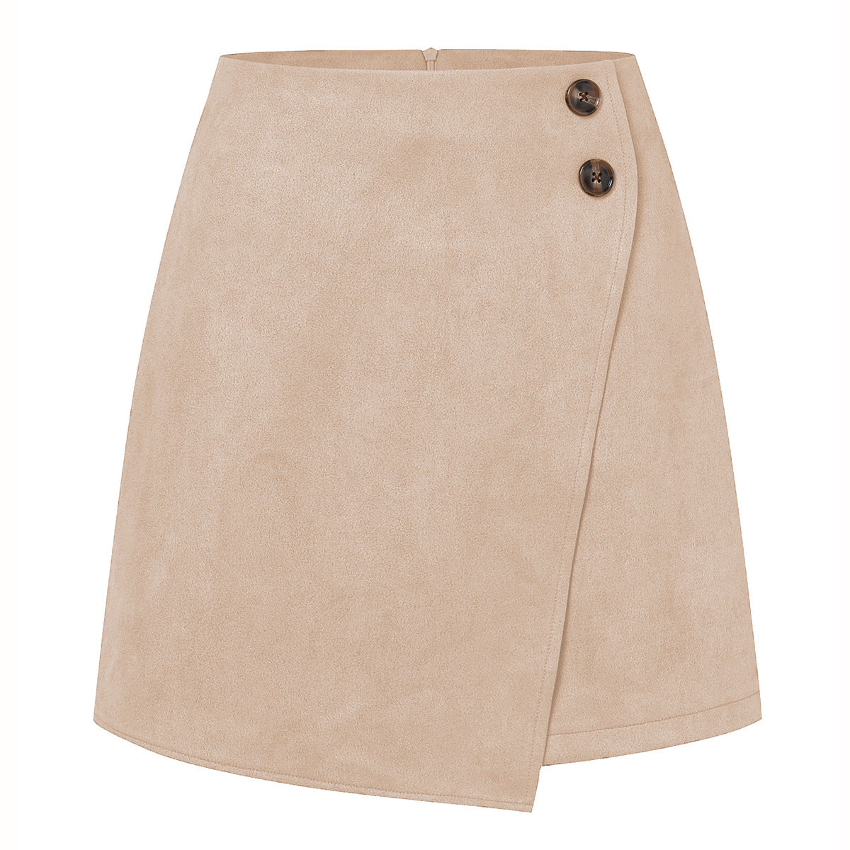 Falda Corta Asimétrica de Tiro Alto en Ante | Ideal para Otoño e Invierno