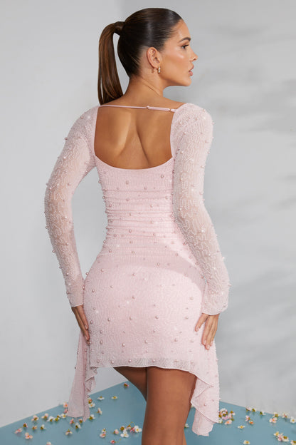 Vestido con Cuentas de Manga Larga y Detalles Elegantes | Ideal para Ocasiones Nocturnas