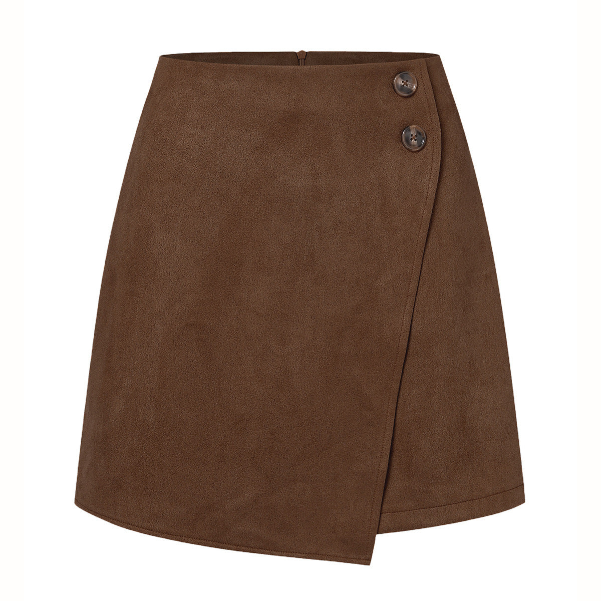 Falda Corta Asimétrica de Tiro Alto en Ante | Ideal para Otoño e Invierno