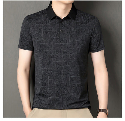 Camisa de Manga Corta en Seda Helada Estampada – Ideal para el Verano