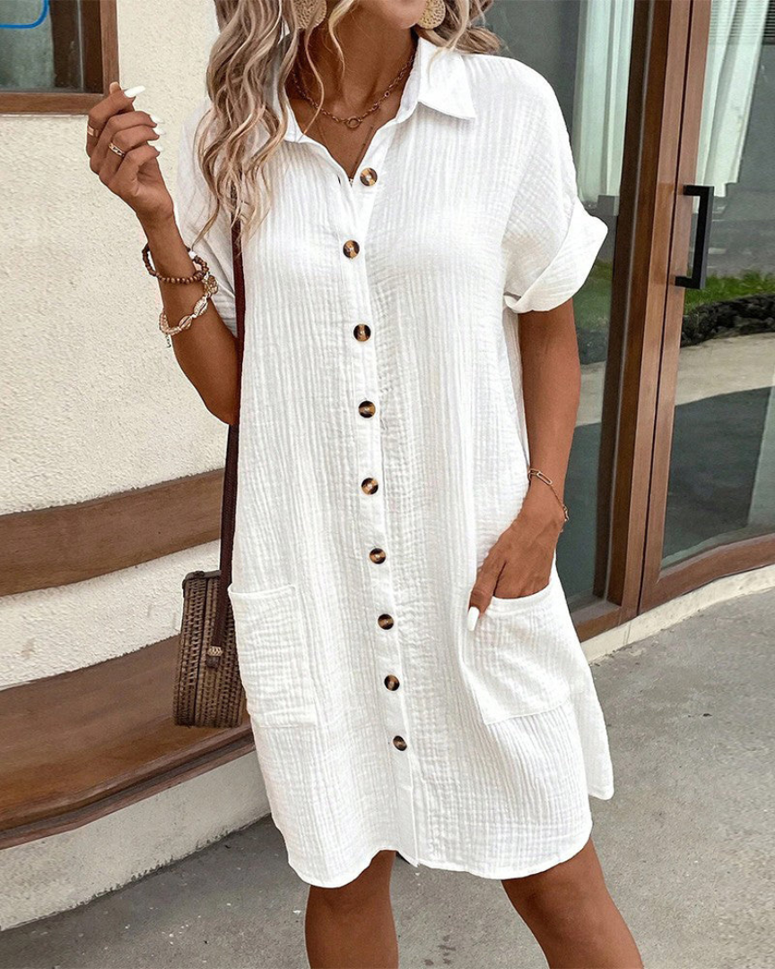 Vestido Largo de Manga Larga con Botones para Mujer | Ideal para Primavera y Otoño