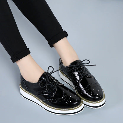 Zapatos Planos de Cuero con Cordones – Ideales para Primavera y Otoño