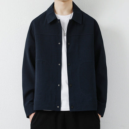 Chaqueta de Cardigan con Solapas para Hombre en Poliéster y Ajuste Regular | Ideal para Primavera y Otoño