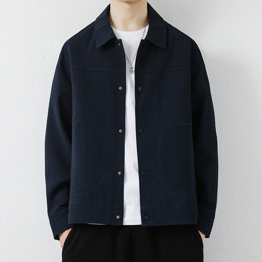 Chaqueta de Cardigan con Solapas para Hombre en Poliéster y Ajuste Regular | Ideal para Primavera y Otoño