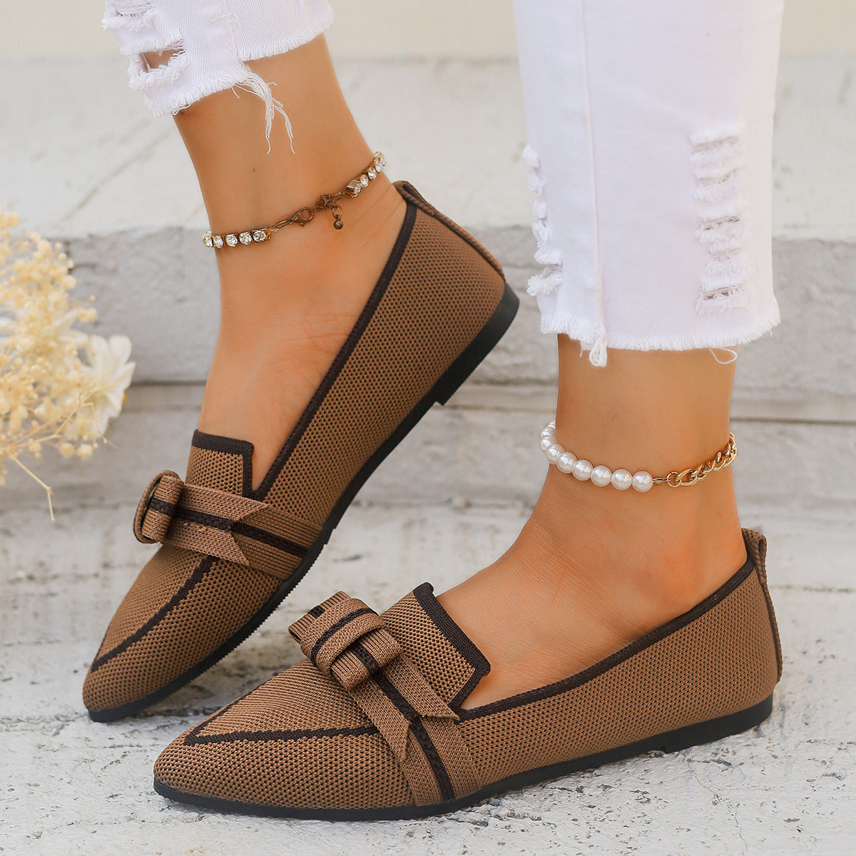 Zapatos de Tela con Lazo y Tacón Bajo | Ideales para Todas las Estaciones