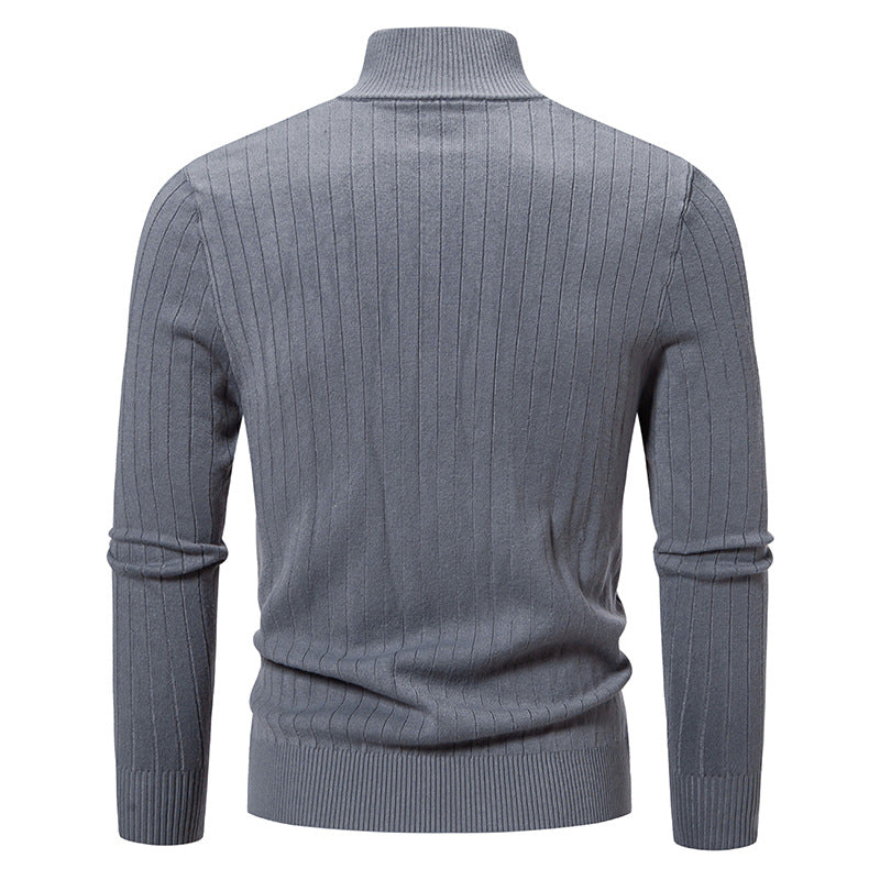 Chaqueta Cárdigan con Cremallera para Hombre en Color Sólido, Mangas Largas, Ideal para Otoño