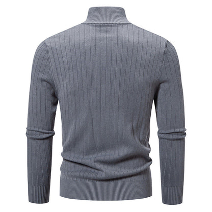 Chaqueta Cárdigan con Cremallera para Hombre en Color Sólido, Mangas Largas, Ideal para Otoño