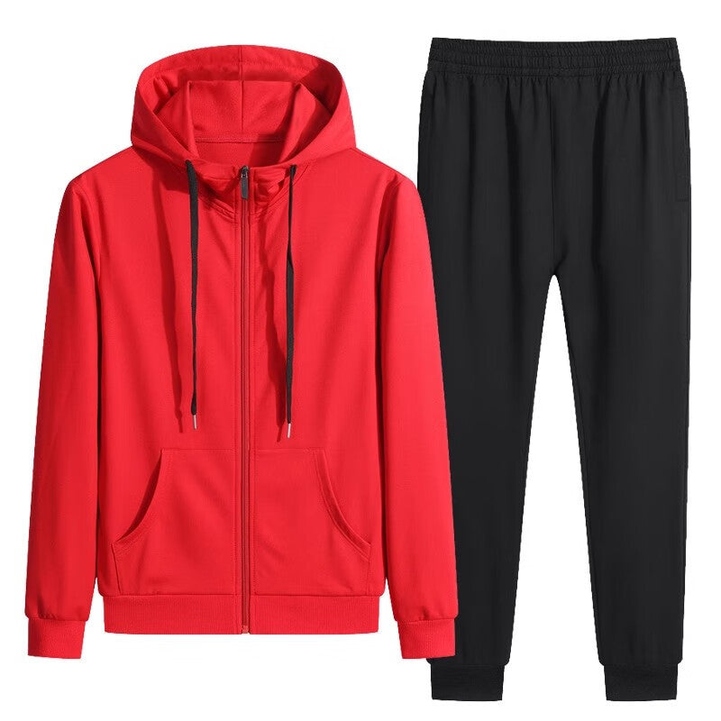 Chaqueta con Cuello Alto de Cardigan con Cremallera y Pantalones de Jogger para Hombre | Ideal para Otoño