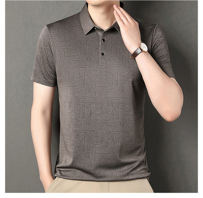 Camisa de Manga Corta en Seda Helada Estampada – Ideal para el Verano