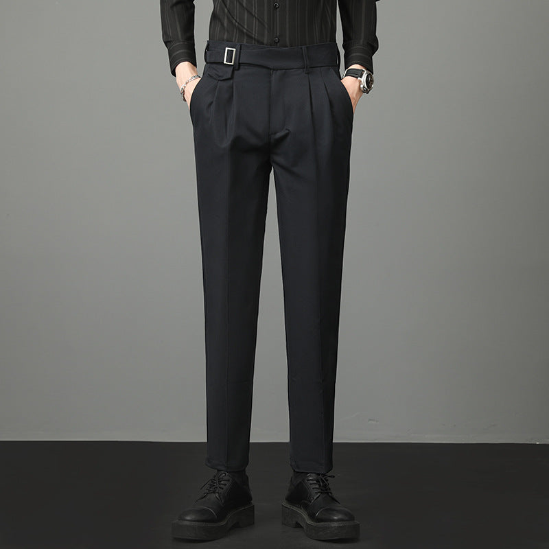 Pantalones de Traje Slim Fit Rectos para Hombres – Ideal para Otoño