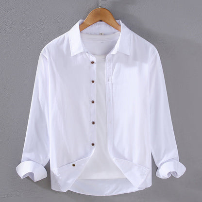 Camisa de Manga Larga para Hombre en Algodón Fino – Ideal para Primavera y Otoño