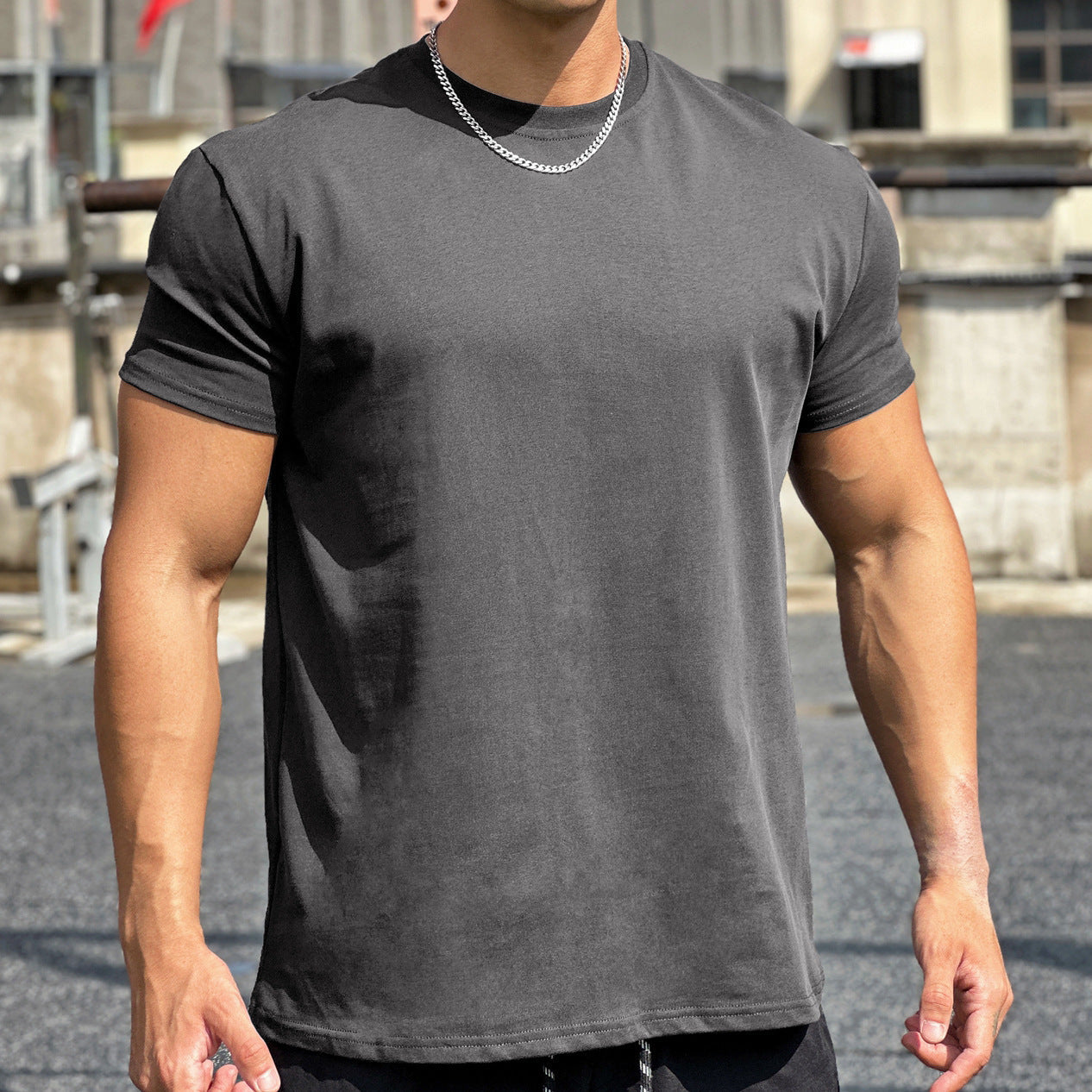 Camiseta Deportiva de Algodón Holgada de Manga Corta Ideal para el Verano