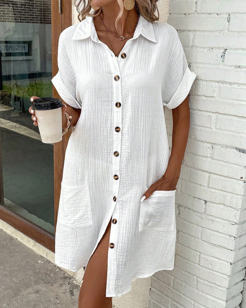 Vestido Largo de Manga Larga con Botones para Mujer | Ideal para Primavera y Otoño