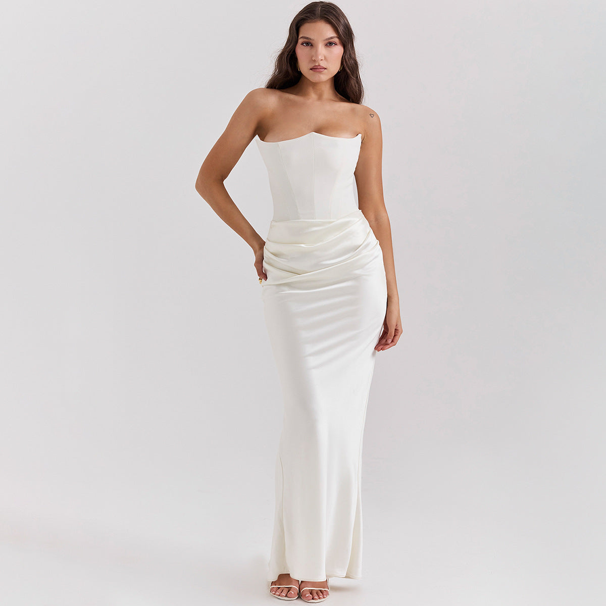 Vestido de Noche Largo sin Tirantes y Espalda Descubierta I Ideal para Primavera y Verano