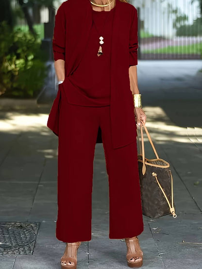 Conjunto elegante de dos piezas con chaqueta y pantalones largos I Ideal para primavera y otoño