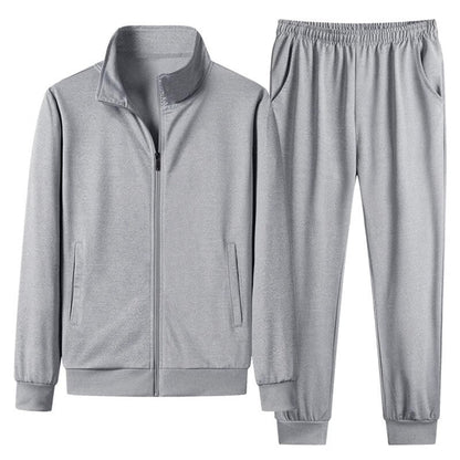 Chaqueta con Cuello Alto de Cardigan con Cremallera y Pantalones de Jogger para Hombre | Ideal para Otoño