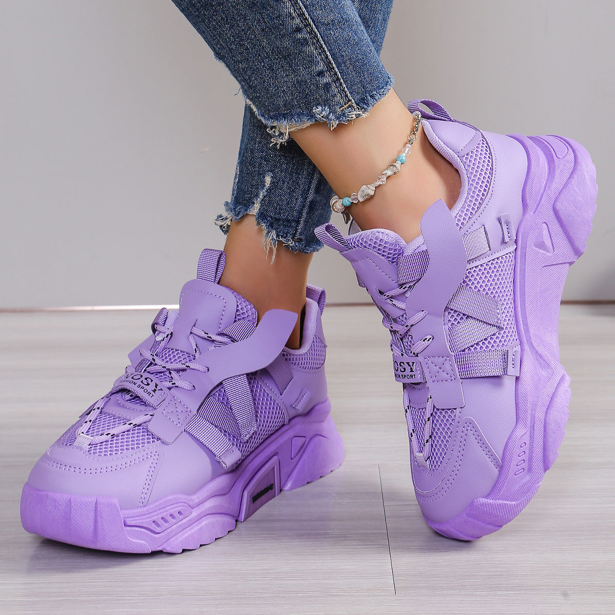 Zapatillas Deportivas de Malla Transpirable para Mujer con Aumento de Altura | Ideales para Primavera y Otoño