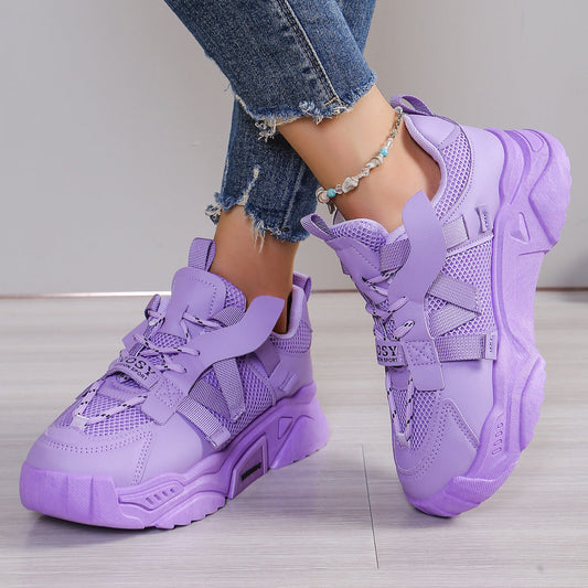 Zapatillas Deportivas de Malla Transpirable para Mujer con Aumento de Altura | Ideales para Primavera y Otoño