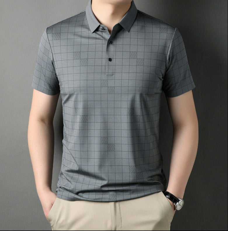 Camiseta de Manga Corta para Hombre en Seda Fina de Hielo – Ideal para Verano