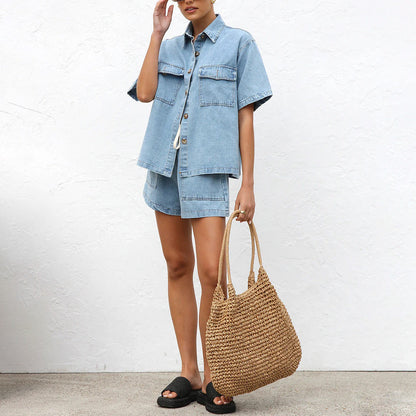 Conjunto Holgado de Camisa de Manga Corta y Shorts | Ideal para el Verano