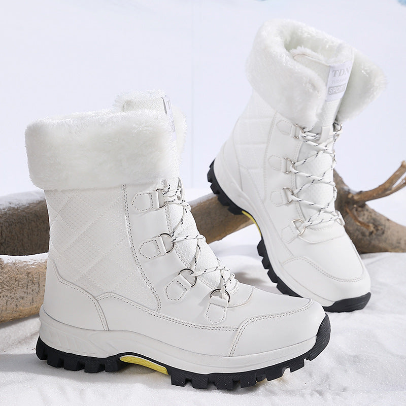 Botas de Nieve Antideslizantes Forradas en Felpa con Diseño de Cordones | Ideales para el Invierno
