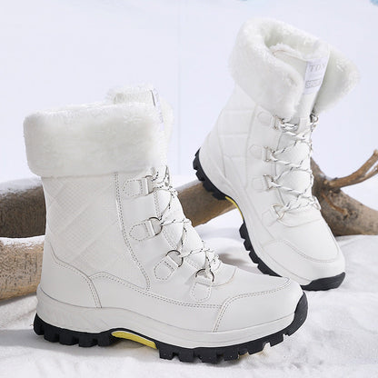 Botas de Nieve Antideslizantes Forradas en Felpa con Diseño de Cordones | Ideales para el Invierno