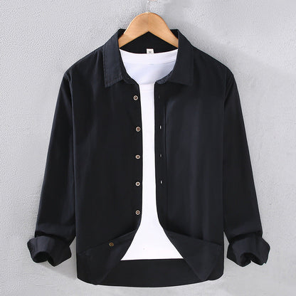 Camisa de Manga Larga para Hombre en Algodón Fino – Ideal para Primavera y Otoño