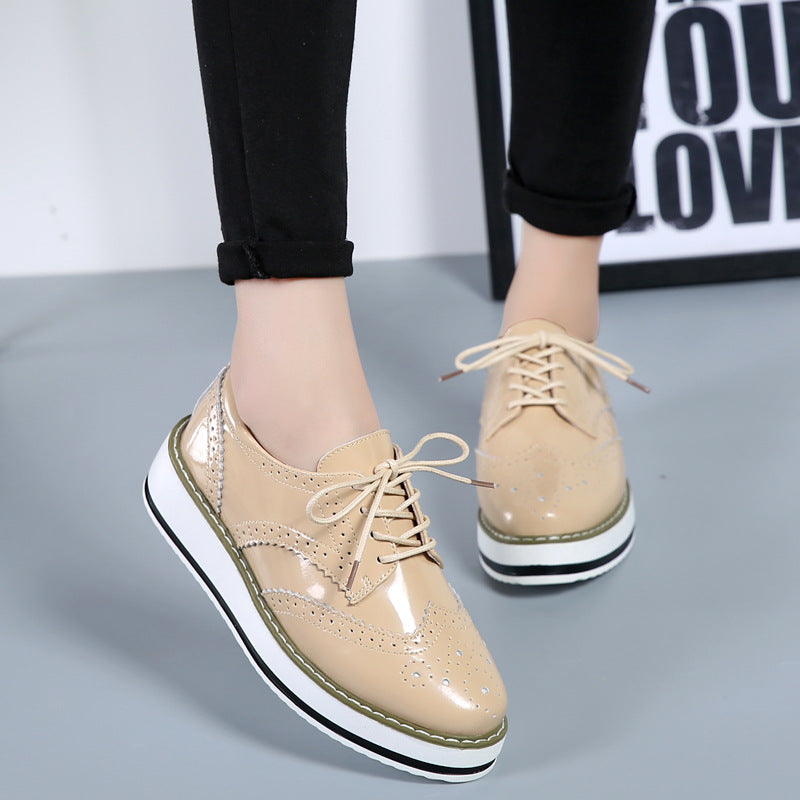 Zapatos Planos de Cuero con Cordones – Ideales para Primavera y Otoño
