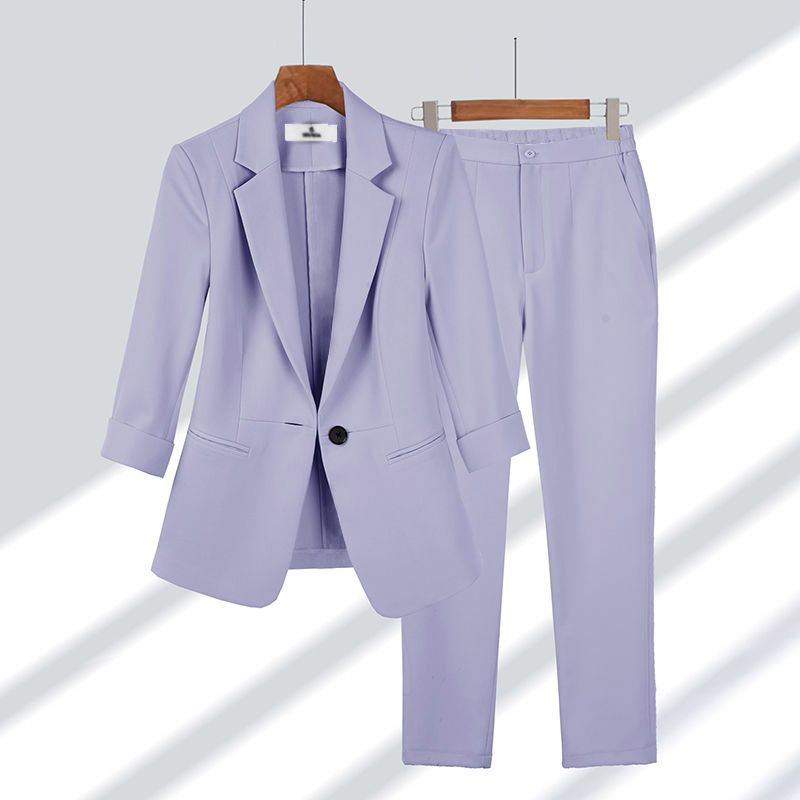 Conjunto de Blazer de Manga Larga y Pantalones para Mujer | Ideal para Primavera y Otoño