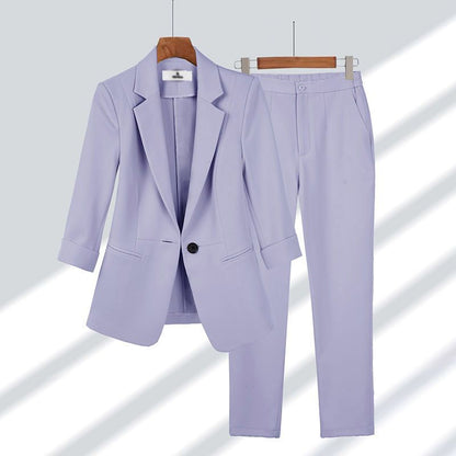 Conjunto de Blazer de Manga Larga y Pantalones para Mujer | Ideal para Primavera y Otoño
