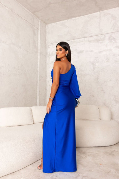 Vestido midi de satén fluido para fiestas con corte ajustado | Ideal para primavera y verano