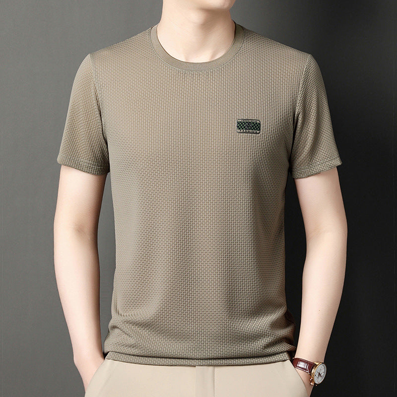 Pullover Jacquard de Manga Corta para Hombres – Ideal para el Verano