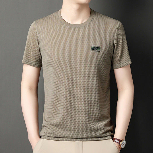 Pullover Jacquard de Manga Corta para Hombres – Ideal para el Verano