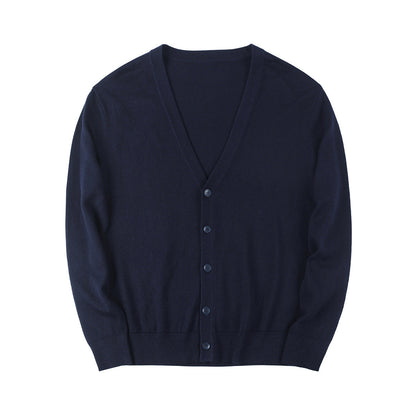 Suéter Cardigan de Color Sólido con Cuello en V Ideal para Primavera y Otoño