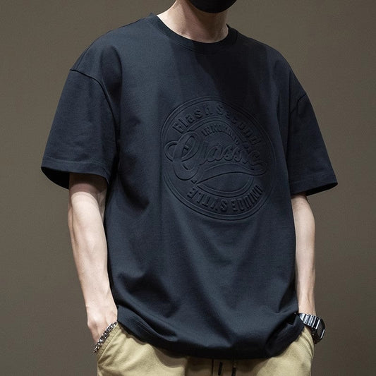 Camiseta Holgada de Cuello Redondo con Estampado de Letras – Ideal para el Verano