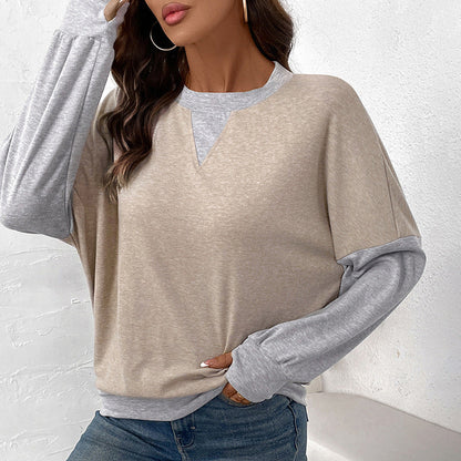 Suéter Delgado de Bloques de Color con Cuello Redondo | Ideal para Primavera y Otoño